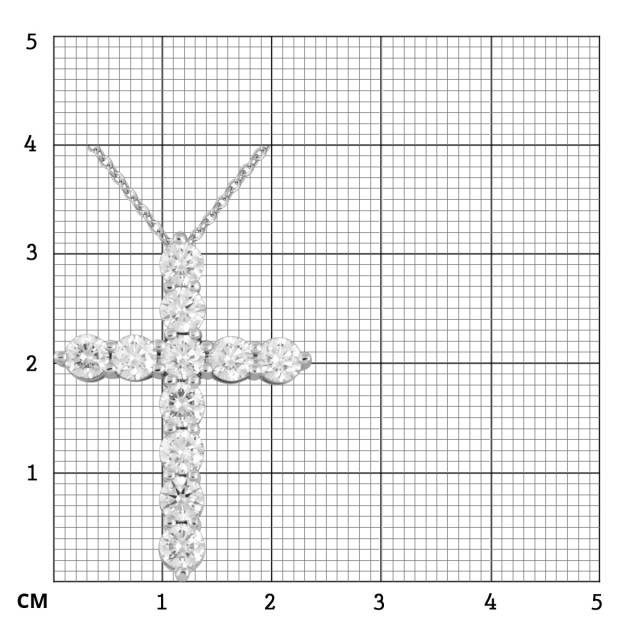 Колье крест из белого золота с бриллиантами (052089)