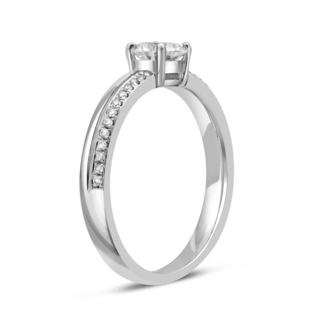 Помолвочное  кольцо из белого золота с бриллиантами (027967)