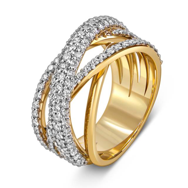 Кольцо из жёлтого золота с бриллиантами (059112)