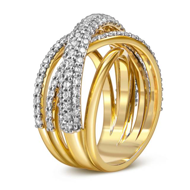 Кольцо из жёлтого золота с бриллиантами (059112)