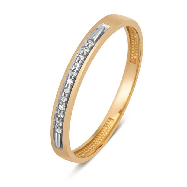 Обручальное кольцо из красного золота с бриллиантами (045577)