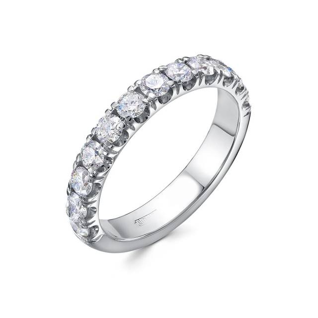 Обручальное кольцо из белого золота с бриллиантами (051728)