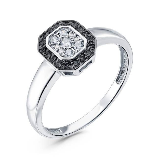 Кольцо из белого золота с бриллиантами (061729)