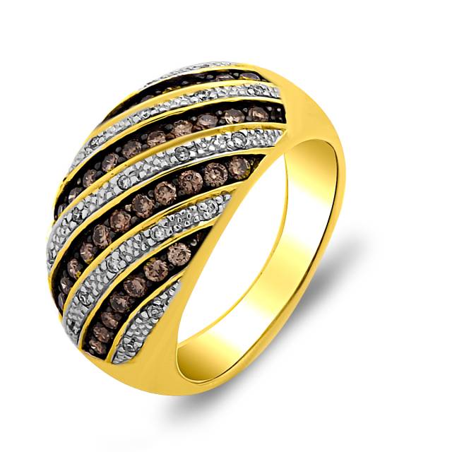 Кольцо из жёлтого золота с бриллиантами (015431)