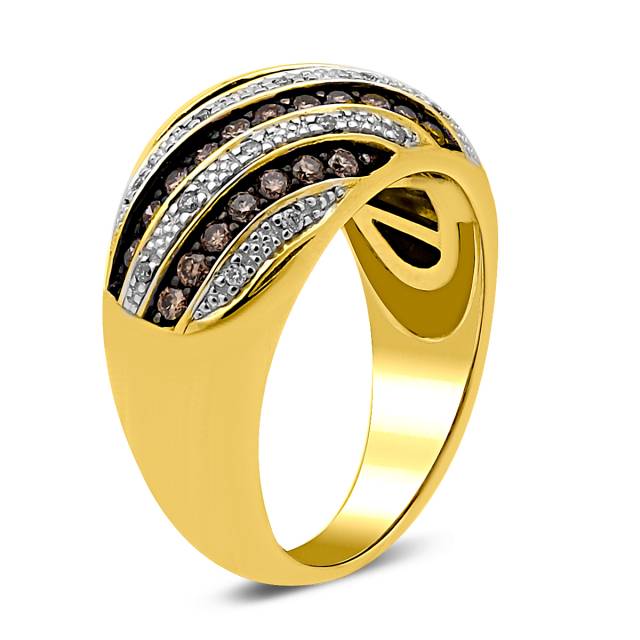 Кольцо из жёлтого золота с бриллиантами (015431)