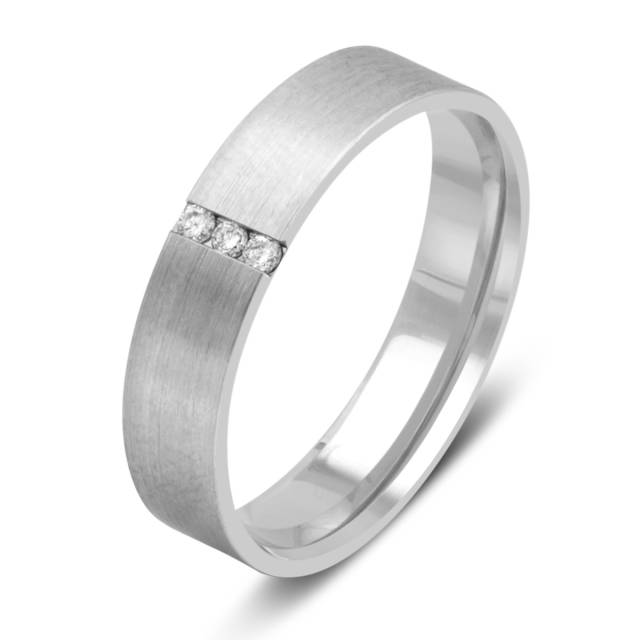 Обручальное кольцо из платины с бриллиантами (036586)