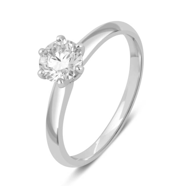 Помолвочное  кольцо из платины с бриллиантом (040596)