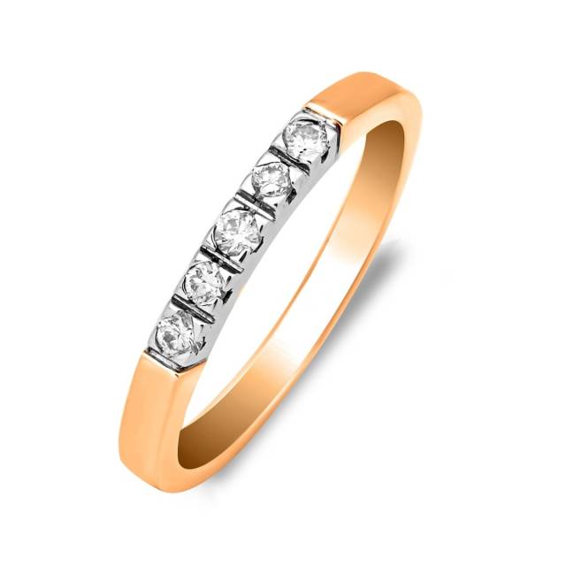 Кольцо из комбинированного золота с бриллиантами (013772)