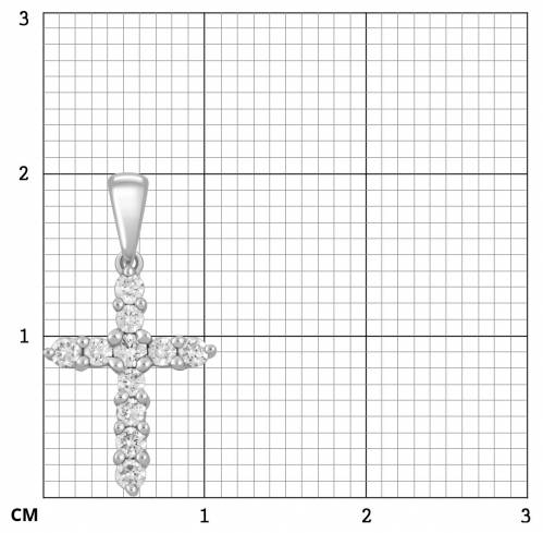 Кулон крест из белого золота с бриллиантами