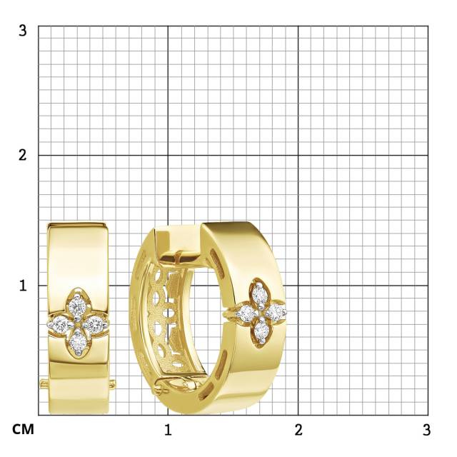 Серьги из жёлтого золота с бриллиантами (064282)