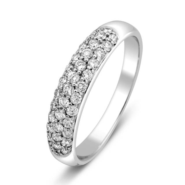Обручальное кольцо из белого золота с бриллиантами (009385)