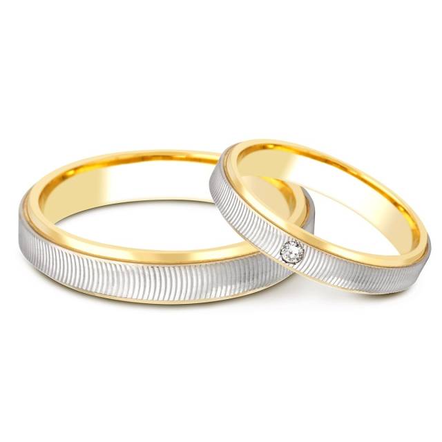 Обручальное кольцо из комбинированного золота TIAMO (000057)
