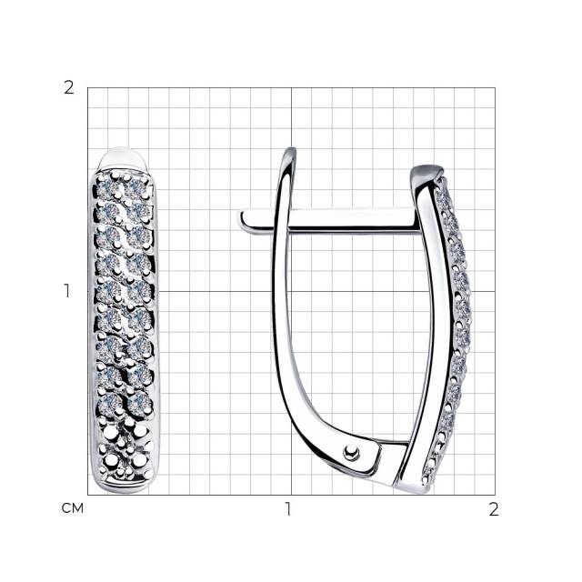 Серьги из белого золота с бриллиантами (043897)