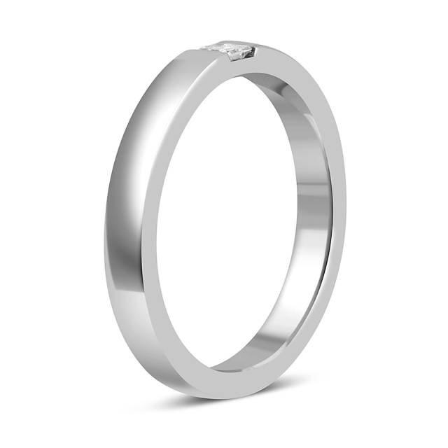 Обручальное кольцо из белого золота с бриллиантом (052438)