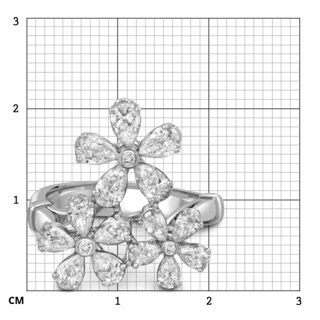 Кольцо из белого золота с бриллиантами (051719)