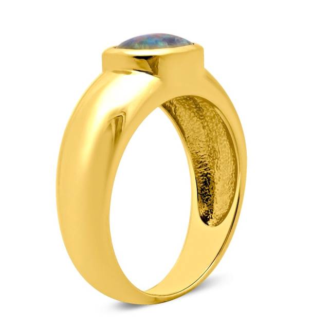 Кольцо из желтого золота с опалом (026652)