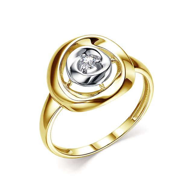 Кольцо из жёлтого золота с бриллиантом (057652)