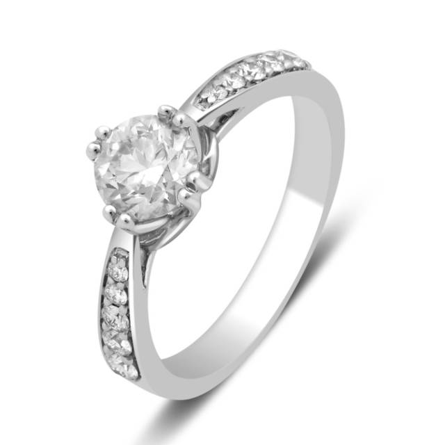 Помолвочное кольцо из белого золота с бриллиантами (028588)