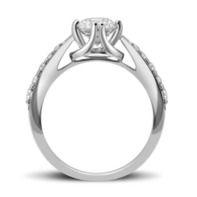 Помолвочное кольцо из белого золота с бриллиантами (028588)