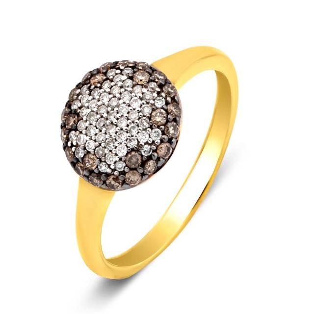 Кольцо из жёлтого золота с бриллиантами (024792)