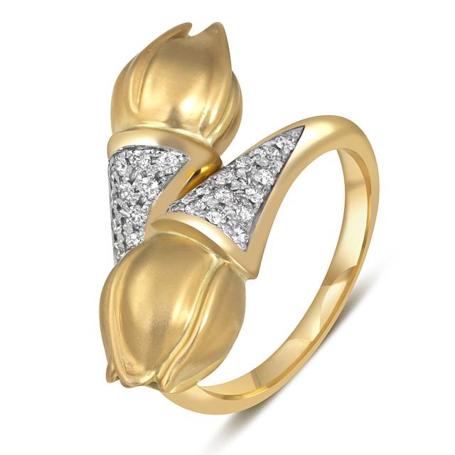 Кольцо из жёлтого золота с бриллиантами (052941)