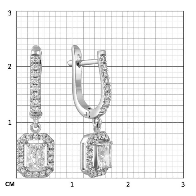 Серьги из белого золота с бриллиантами  (054920)