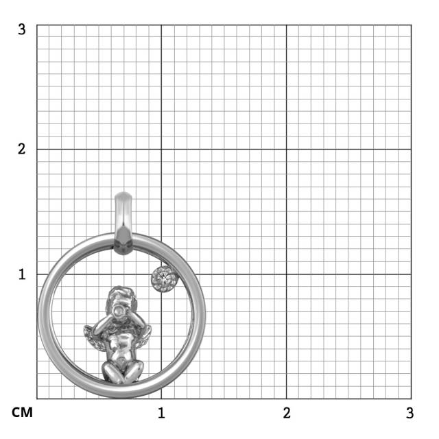 Кулон из белого золота с бриллиантом "Ангел" (048500)