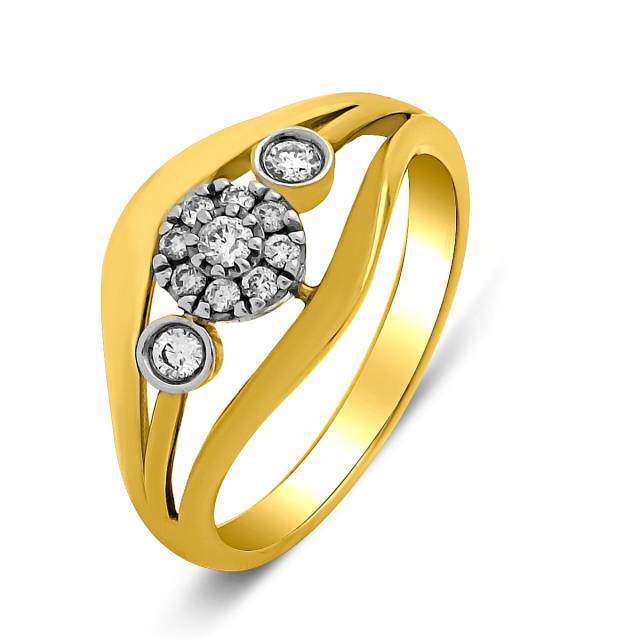 Кольцо из жёлтого золота с бриллиантами (014529)