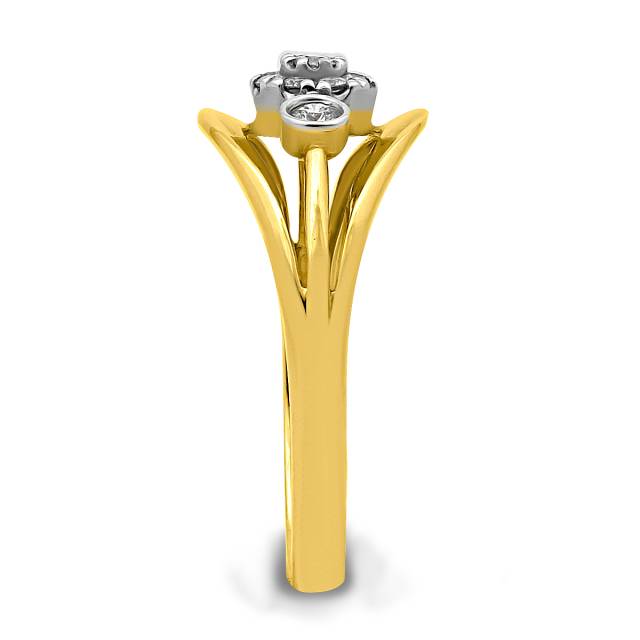 Кольцо из жёлтого золота с бриллиантами (014529)