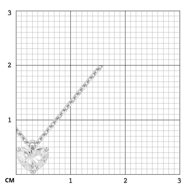 Колье из белого золота с бриллиантом "Сердце" (054460)