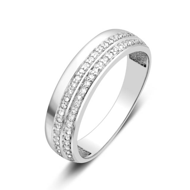 Кольцо из белого золота с бриллиантами (024016)