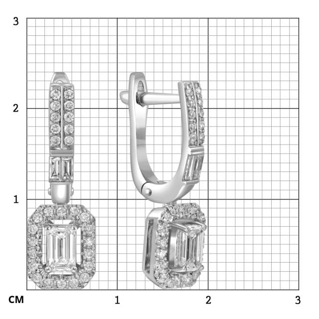 Серьги из белого золота с бриллиантами (051635)