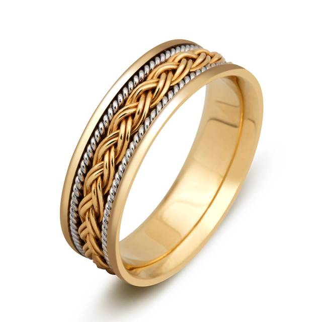 Обручальное кольцо из комбинированного золота (000274)