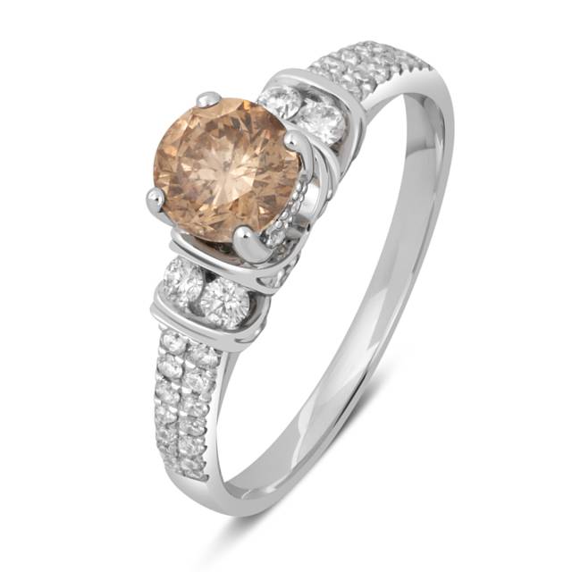 Помолвочное кольцо из белого золота с бриллиантами (044223)