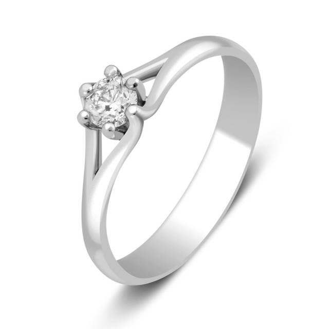 Помолвочное кольцо из белого золота с бриллиантом (026242)