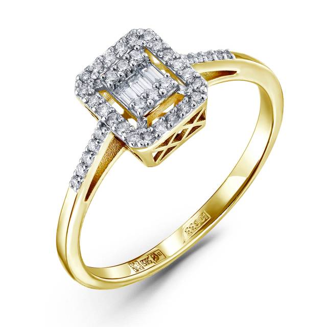 Кольцо из жёлтого золота с бриллиантами (060897)