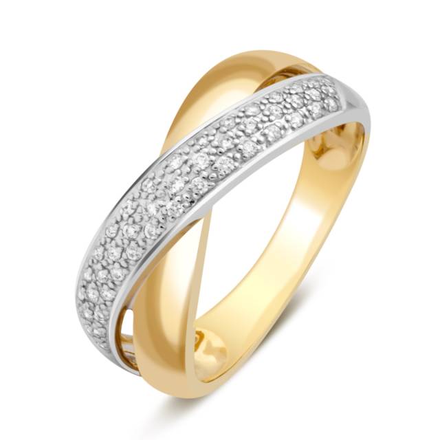 Кольцо из комбинированного золота с бриллиантами (025314)