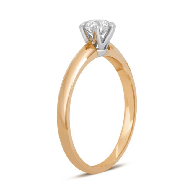 Помолвочное кольцо из комбинированного золота с бриллиантом (039482)
