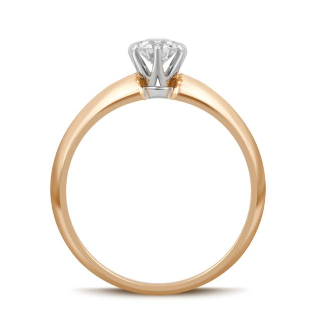 Помолвочное кольцо из комбинированного золота с бриллиантом (039482)