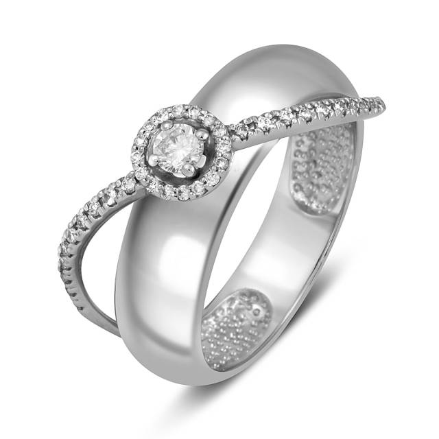 Кольцо из белого золота с бриллиантами (052940)