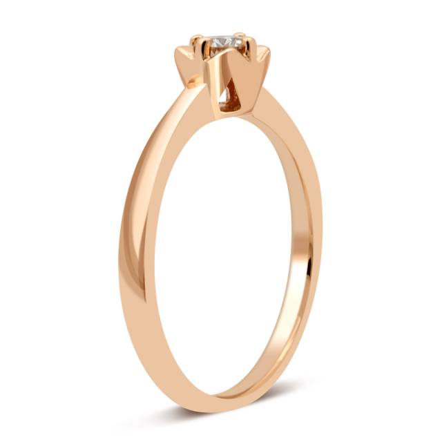 Помолвочное кольцо из красного золота с бриллиантом (029099)