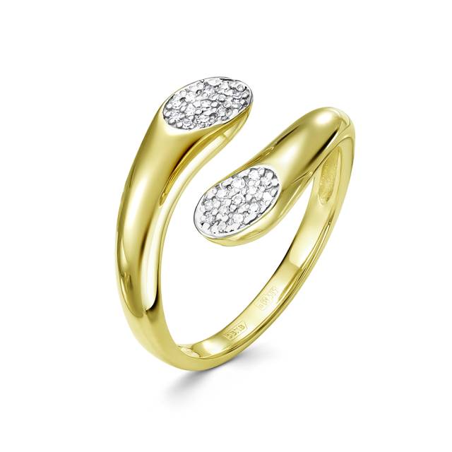 Кольцо из жёлтого золота с бриллиантами (053874)
