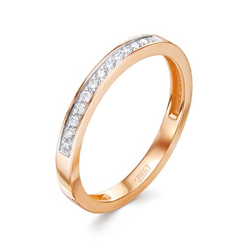 Обручальное кольцо из красного золота с бриллиантами (044392)