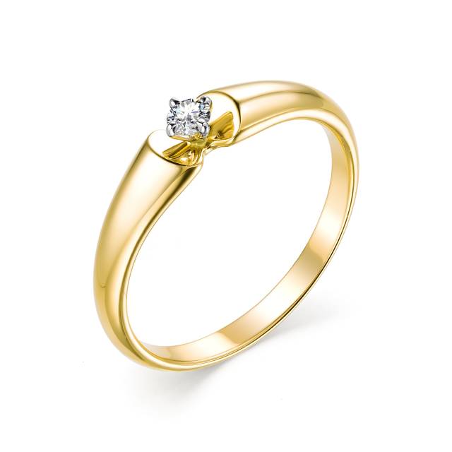 Помолвочное кольцо из жёлтого золота с бриллиантом (038984)
