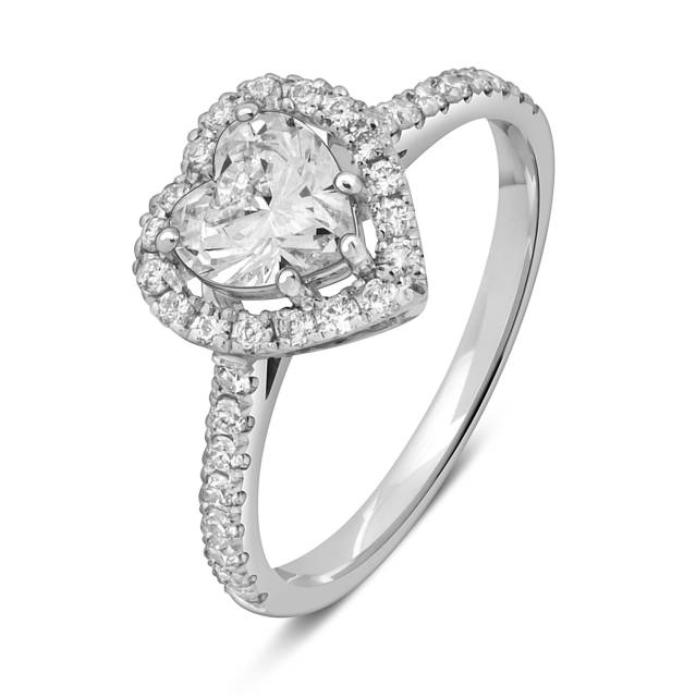 Помолвочное кольцо из белого золота с бриллиантами (052355)
