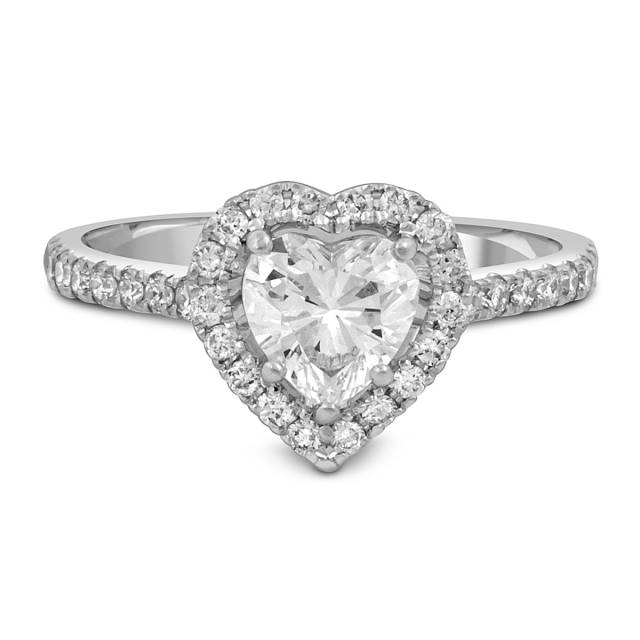 Помолвочное кольцо из белого золота с бриллиантами (052355)