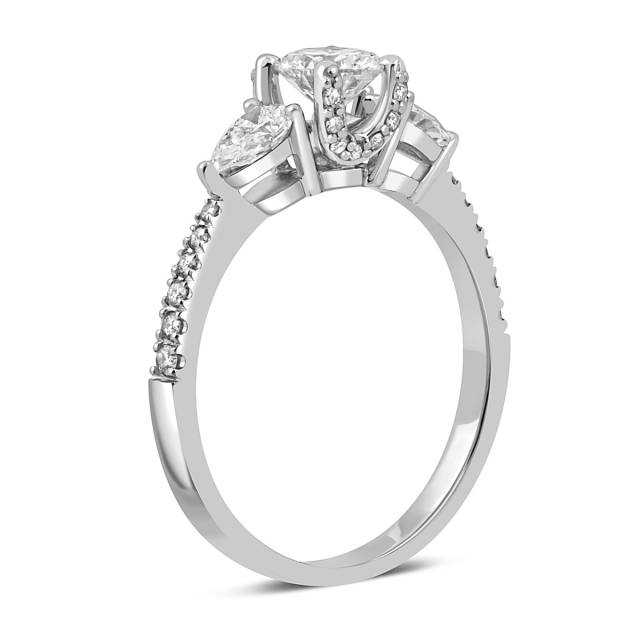 Помолвочное кольцо из белого золота с бриллиантами (048904)