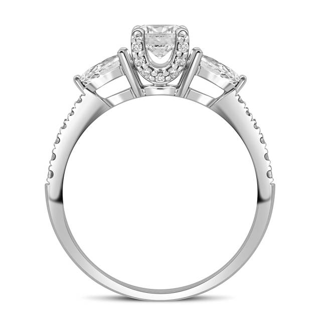 Помолвочное кольцо из белого золота с бриллиантами (048904)
