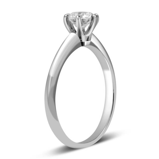 Помолвочное  кольцо из платины с бриллиантом (027733)