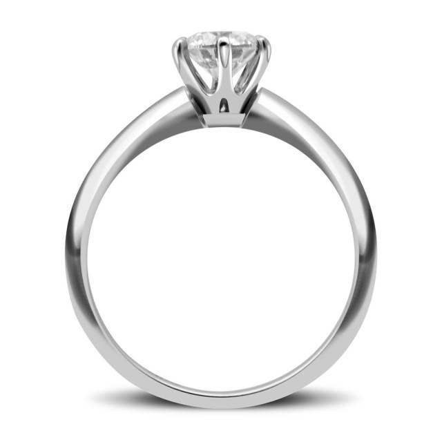 Помолвочное  кольцо из платины с бриллиантом (027733)
